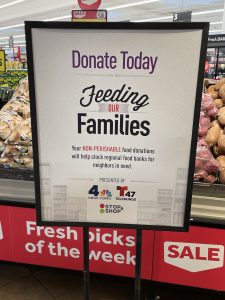 Sign for Feeding Families in Stop & Shop