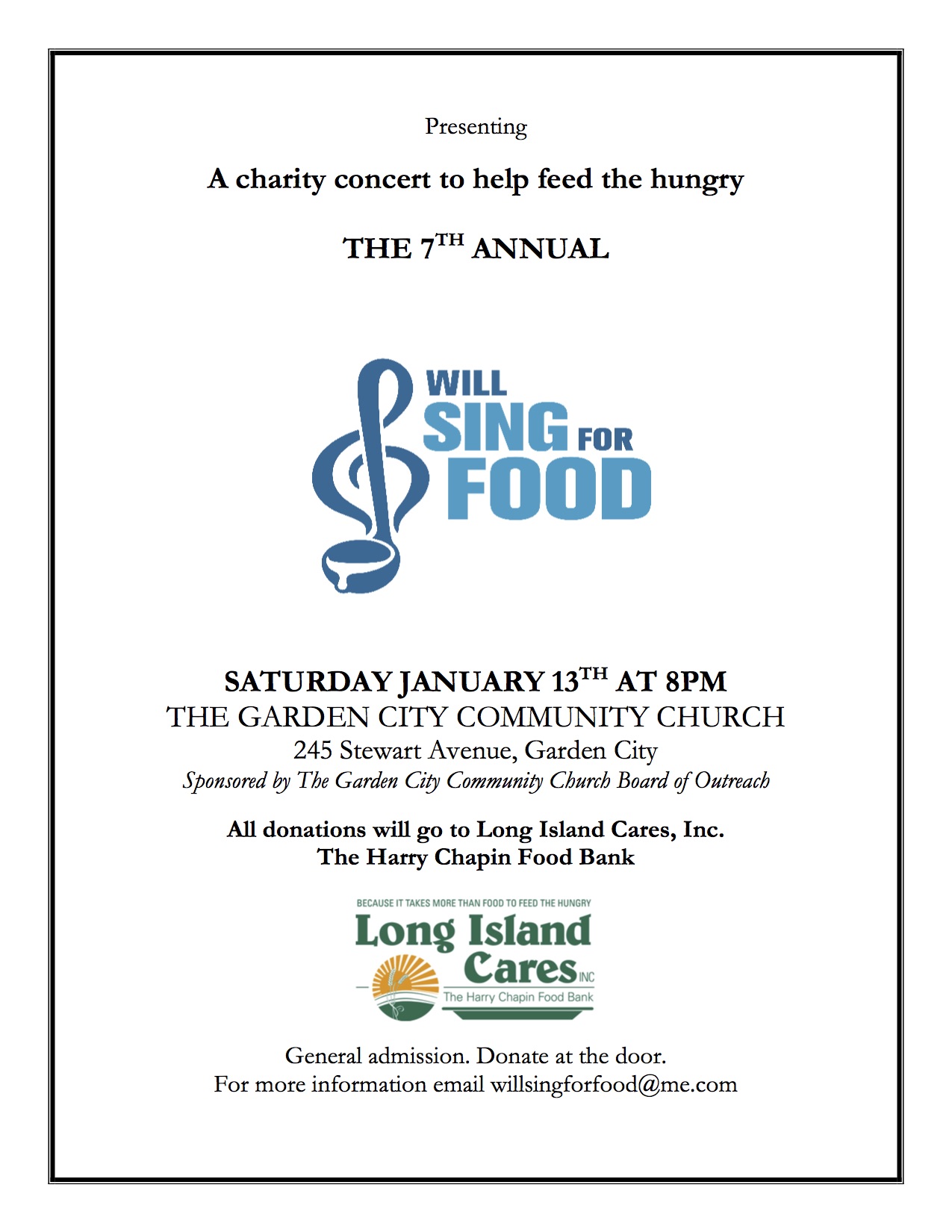 The Garden City Community Church Will Sing For Food Long Island